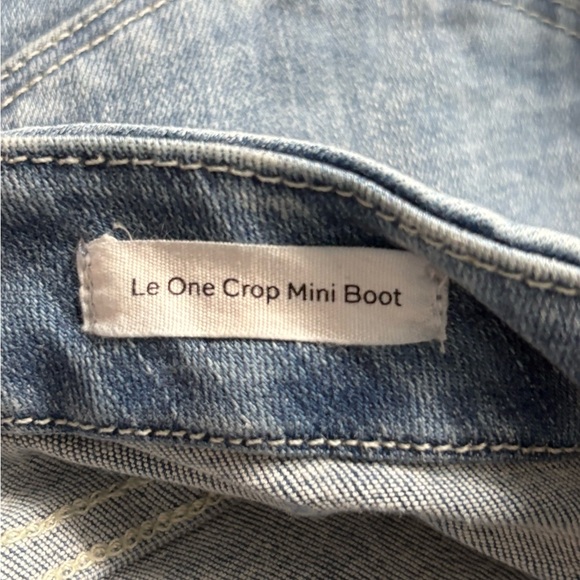 Frame Denim Stretch Cotton Le One Crop Mini Boot Casper Blue Jeans Size 26 - Picture 13 of 15